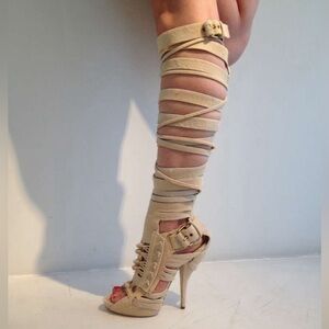 Givenchy Cream Pony “Up The Leg Gladiator” Sandal